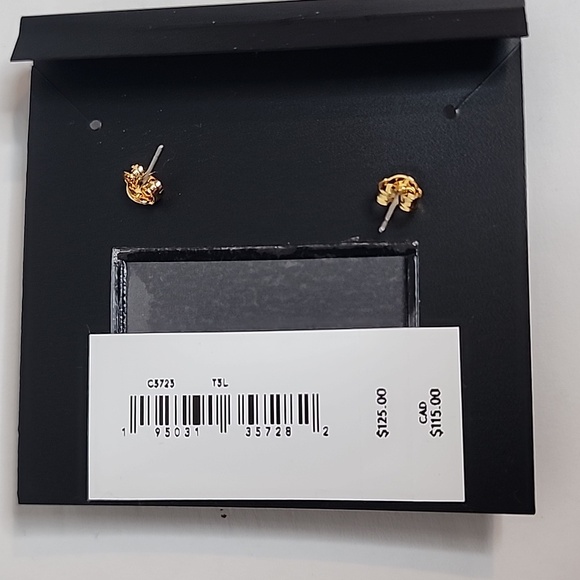 Coach Bird Earrings With Heart NWT - Picture 5 of 6
